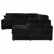 Pemberly Row Fabric Sleeper Sectional Sofa Storage Chaise in Black