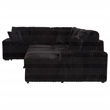 Pemberly Row Fabric Sleeper Sectional Sofa Storage Chaise in Black