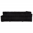 Pemberly Row Fabric Sleeper Sectional Sofa Storage Chaise in Black