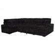 Pemberly Row Fabric Sleeper Sectional Sofa Storage Chaise in Black