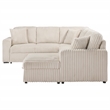 Pemberly Row Corduroy Sleeper Sectional Sofa with Storage Chaise in Camel