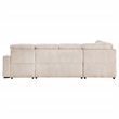 Pemberly Row Corduroy Sleeper Sectional Sofa with Storage Chaise in Camel