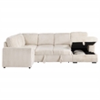 Pemberly Row Corduroy Sleeper Sectional Sofa with Storage Chaise in Camel