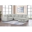 Pemberly Row Corduroy Sleeper Sectional Sofa with Storage Chaise in Grey