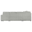 Pemberly Row Corduroy Sleeper Sectional Sofa with Storage Chaise in Grey