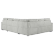 Pemberly Row Corduroy Sleeper Sectional Sofa with Storage Chaise in Grey