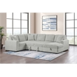 Pemberly Row Corduroy Sleeper Sectional Sofa with Storage Chaise in Grey