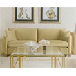 Pemberly Row Velvet Upholstered Curved Track Arm Sofa in Camel