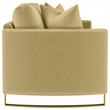 Pemberly Row Velvet Upholstered Curved Track Arm Sofa in Camel
