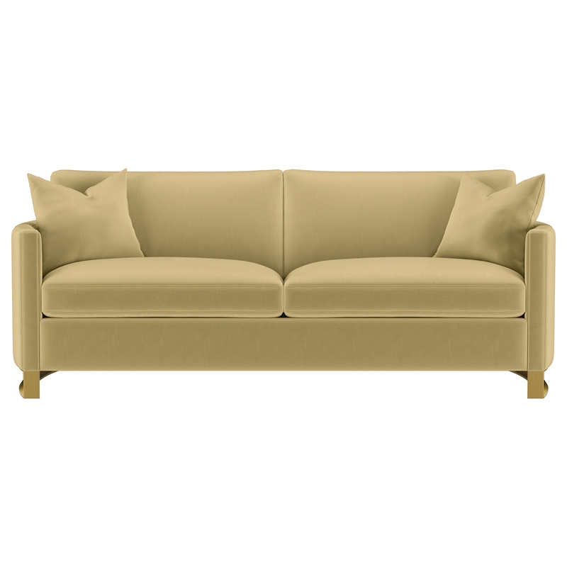 Pemberly Row 2-Piece Velvet Upholstered Sofa and Loveseat Set in Camel