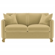 Pemberly Row Velvet Upholstered Curved Track Arm Loveseat in Camel