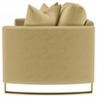 Pemberly Row Velvet Upholstered Curved Track Arm Loveseat in Camel