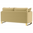 Pemberly Row Velvet Upholstered Curved Track Arm Loveseat in Camel