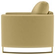 Pemberly Row Velvet Upholstered Curved Track Arm Accent Chair in Camel