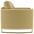 Pemberly Row Velvet Upholstered Curved Track Arm Accent Chair in Camel