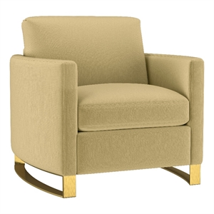 Pemberly Row Velvet Upholstered Curved Track Arm Accent Chair in Camel