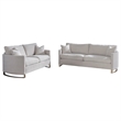 Pemberly Row 2-piece Upholstered Arched Arm Sofa and Loveseat Set in Beige