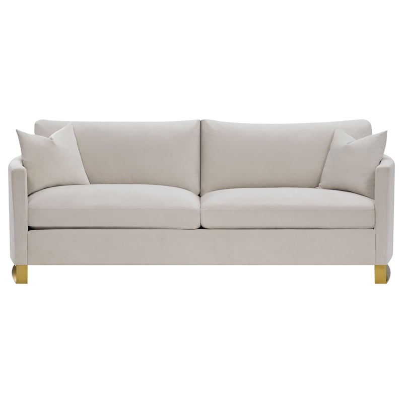 Pemberly Row 2-piece Upholstered Arched Arm Sofa and Loveseat Set in Beige