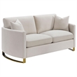 Pemberly Row 2-piece Upholstered Arched Arm Sofa and Loveseat Set in Beige