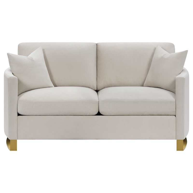 Pemberly Row 2-piece Upholstered Arched Arm Sofa and Loveseat Set in Beige