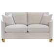 Pemberly Row 2-piece Upholstered Arched Arm Sofa and Loveseat Set in Beige
