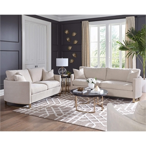 Pemberly Row 3-piece Arched Arm Sofa Loveseat and Chair Set in Beige