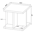 Pemberly Row Square Engineered Wood End Side Table in Mango Finish