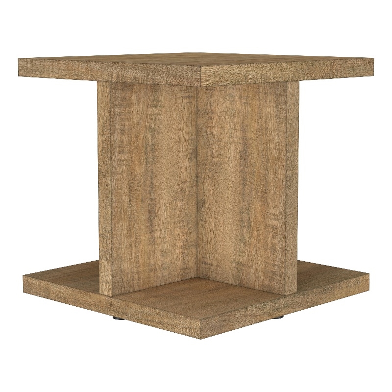 Pemberly Row Square Engineered Wood End Side Table in Mango Finish