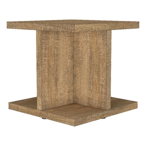 Pemberly Row Square Engineered Wood End Side Table in Mango Finish