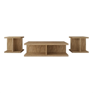 Pemberly Row 3-piece Engineered Wood Coffee and End Table Set in Mango