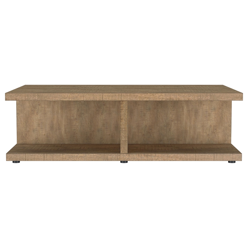 Pemberly Row Square Engineered Wood Cocktail Coffee Table in Mango