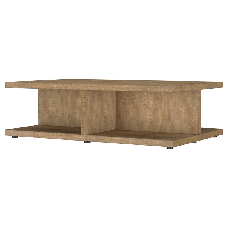 Pemberly Row Square Engineered Wood Cocktail Coffee Table in Mango