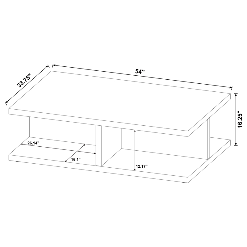 Pemberly Row Square Engineered Wood Cocktail Coffee Table in Mango