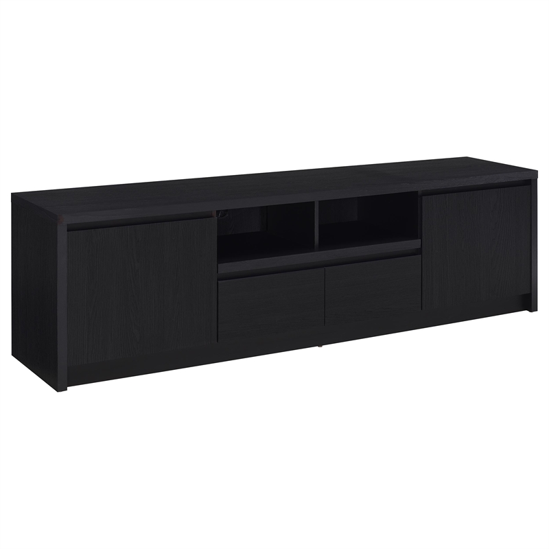 Pemberly Row 3-piece Entertainment Center 78-inch TV Stand in Black