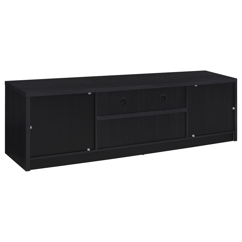Pemberly Row 3-piece Entertainment Center 78-inch TV Stand in Black