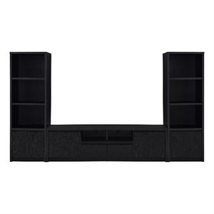 Pemberly Row 3-piece Entertainment Center 78-inch TV Stand in Black