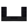 Pemberly Row 3-piece Entertainment Center 78-inch TV Stand in Black