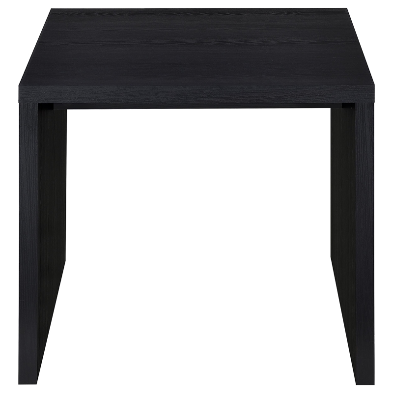 Pemberly Row Engineered Wood Square Side End Table in Black Finish