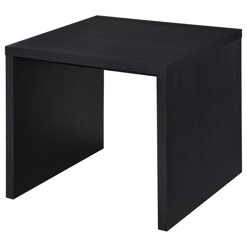 Pemberly Row Engineered Wood Square Side End Table in Black Finish