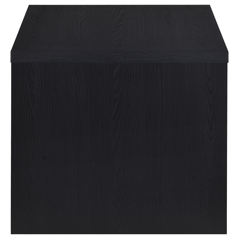 Pemberly Row Engineered Wood Square Side End Table in Black Finish