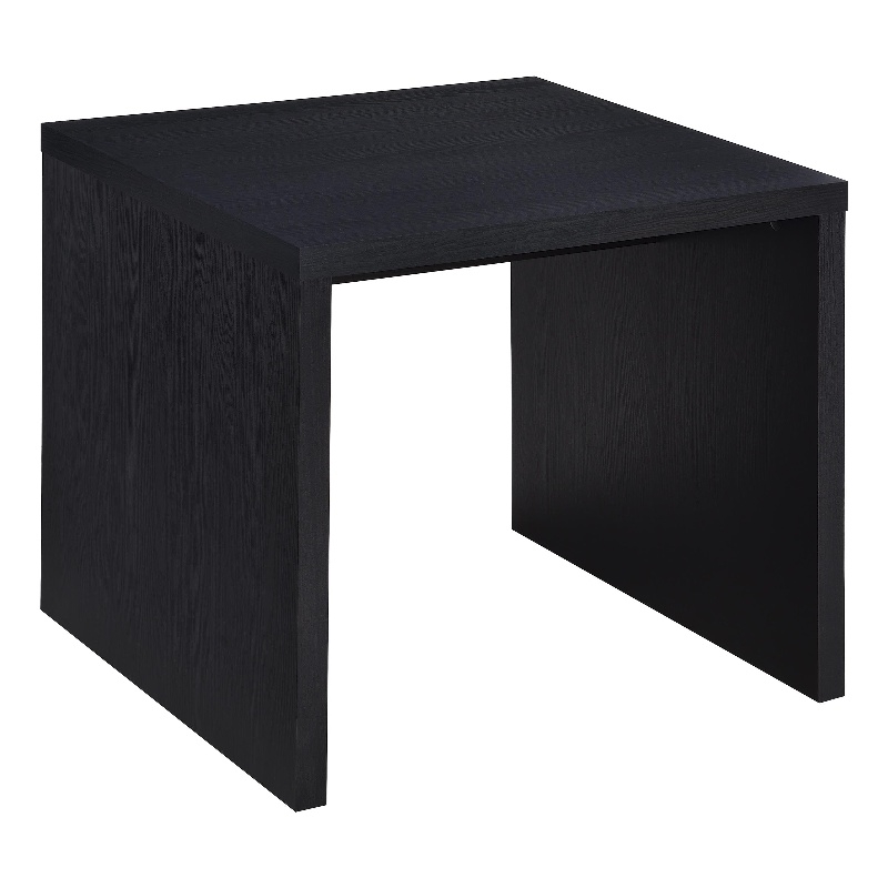 Pemberly Row Engineered Wood Square Side End Table in Black Finish