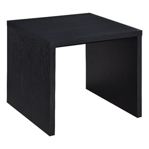 Pemberly Row Engineered Wood Square Side End Table in Black Finish