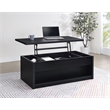 Pemberly Row Lift Top Cocktail Coffee Table with 2 Drawers in Black