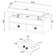 Pemberly Row Lift Top Cocktail Coffee Table with 2 Drawers in Black