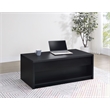 Pemberly Row Lift Top Cocktail Coffee Table with 2 Drawers in Black