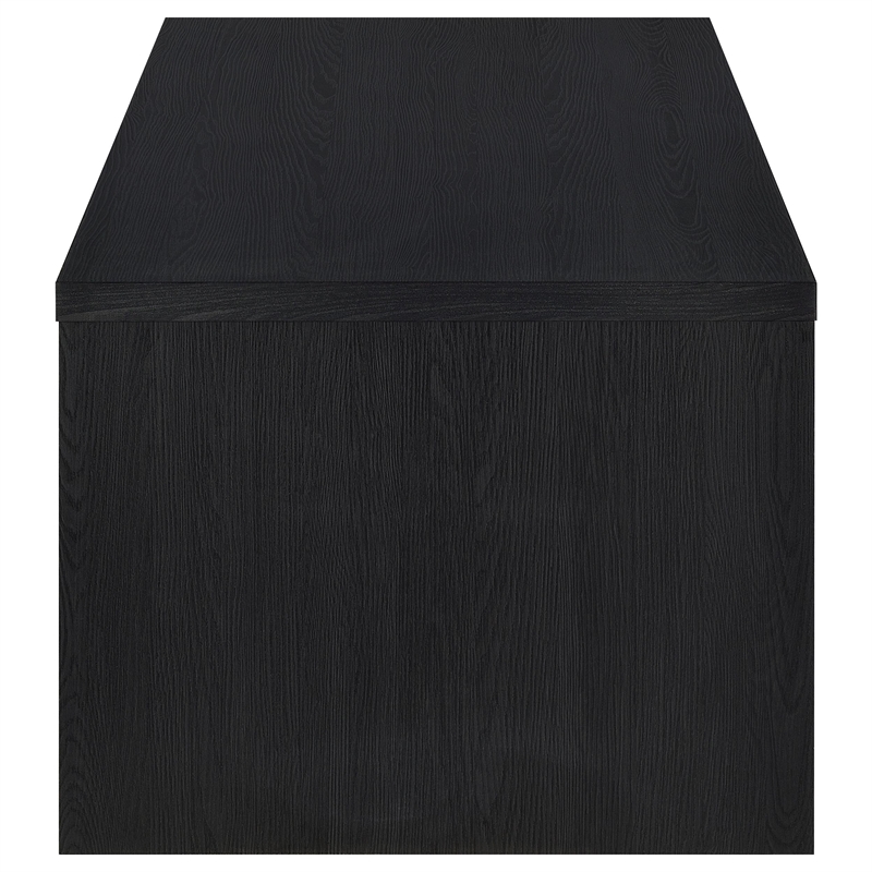 Pemberly Row Lift Top Cocktail Coffee Table with 2 Drawers in Black