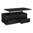Pemberly Row Lift Top Cocktail Coffee Table with 2 Drawers in Black