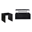 Pemberly Row 2-piece Lift Top Coffee Table and End Table Set in Black