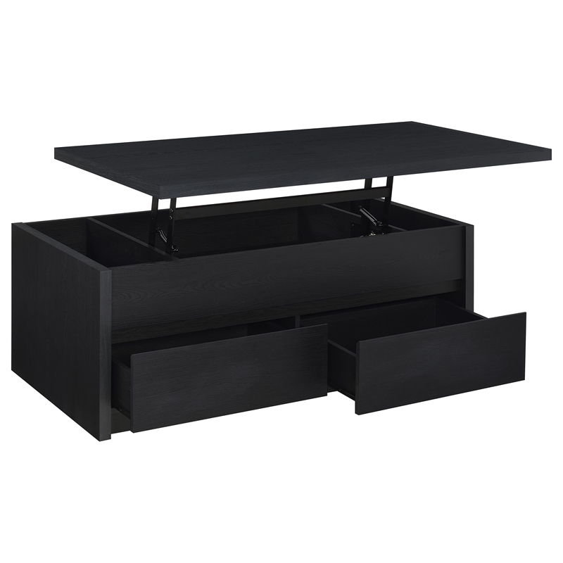 Pemberly Row 3-piece Lift Top Coffee Table and End Table Set in Black