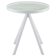 Pemberly Row 2-piece Round Glass Top Coffee and End Table Set in White